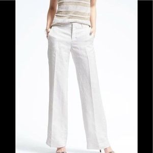 Banana Republic White Linen, Wide Leg Pants -NWT-